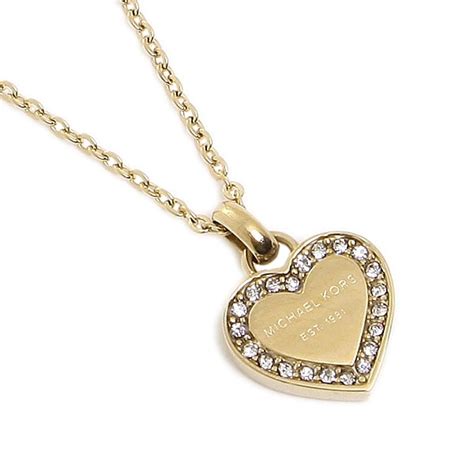 michael kors gold necklace heart|Michael Kors domed ring.